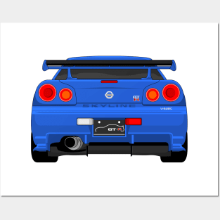 GTR R34 BLUE Posters and Art